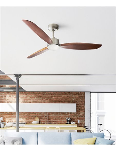 Embat ceiling fan - FORLIGHT - Wooden ceiling fan with LED light