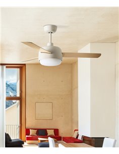 Klar ceiling fan - FORLIGHT -  Wooden finish blades, 3 speeds