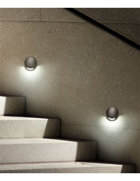 Way outdoor wall and floor recessed light - FORLIGHT - Grey aluminium lamp, LED 3000K 27 lm