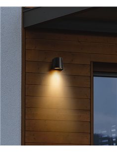 Prisma outdoor wall light - FORLIGHT - Modern black lamp, Height: 11 cm, Suitable for saline environments