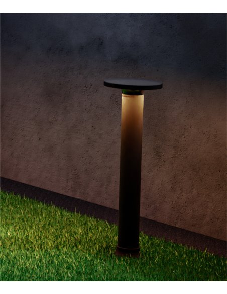 Yika outdoor bollard - FORLIGHT - Modern black lamp, LED 3000K 7,9W IP44, Height: 52 cm