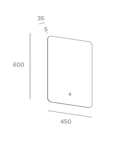 Lizz illuminated mirror - FORLIGHT - Rectangular touch-sensitive mirror, LED 4000K