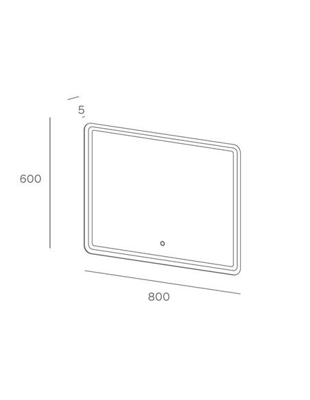 Zico illuminated mirror - FORLIGHT - Rectangular LED touchscreen mirror, 60x80 cm