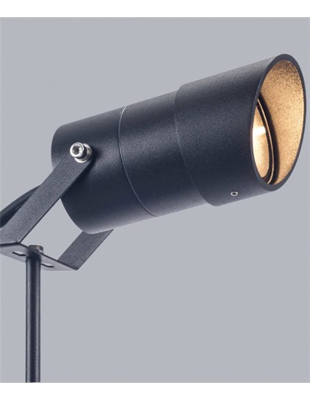 Ousia outdoor floodlight - FORLIGHT - Lamp with black spike, IP65