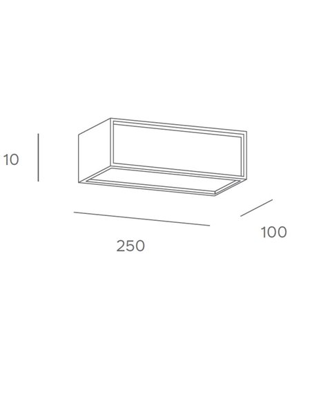Quanta outdoor wall light - FORLIGHT - Horizontal design, 25 cm