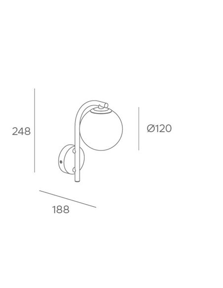 Sfera wall light - FORLIGHT - Bathroom light, spherical glass shade