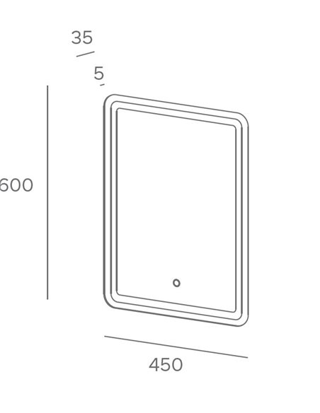 Zico illuminated mirror - FORLIGHT - LED touch mirror, 60x45 cm