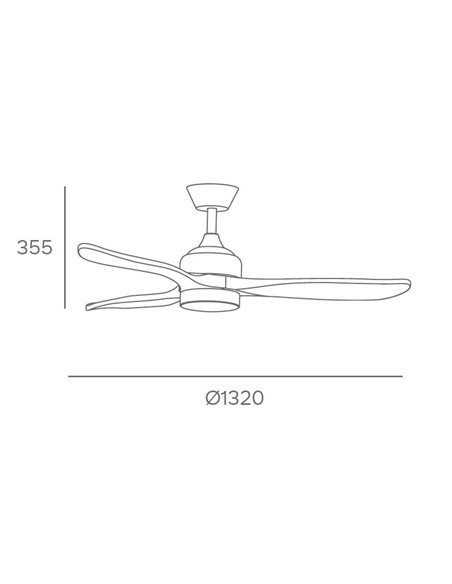 Calar ceiling fan with light - FORLIGHT - Wooden blades, LED dimmable