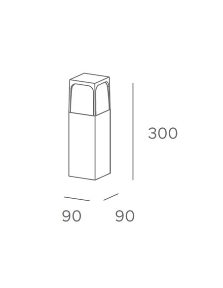 Veta outdoor bollard - FORLIGHT - Available in 3 sizes, black finish