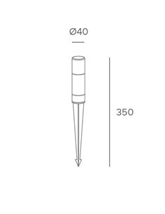 Trim outdoor light - FORLIGHT - Lamp with LED spike, height: 35 cm