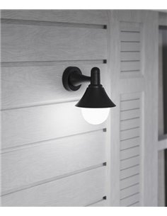 Alan outdoor wall light - FORLIGHT - Black conical shade