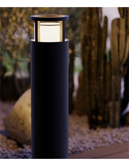 One outdoor bollard - FORLIGHT - Black LED lamp, 50 cm