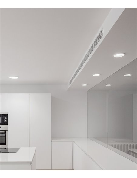 Stram recessed spotlight - Arkoslight - White LED downlight, Ø 22 cm