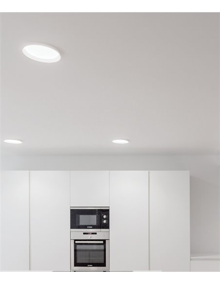 Stram recessed spotlight - Arkoslight - White LED downlight, Ø 22 cm