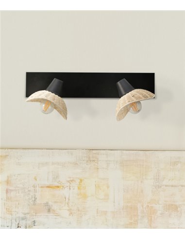Kasteli wall light - IDP Lampshades - Lamp with 2 wicker lampshades Kasteli wall light - IDP Lampshades - Lamp with 2 wicker lampshades