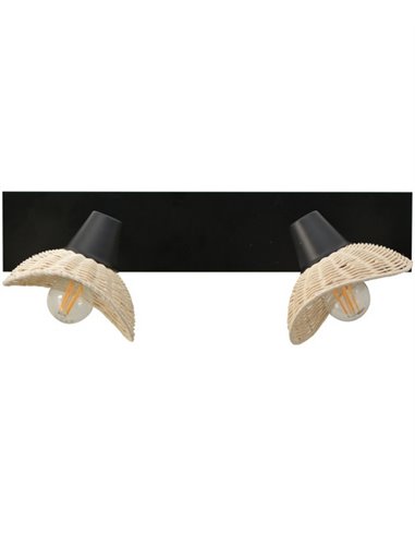 Kasteli wall light - IDP Lampshades - Lamp with 2 wicker lampshades Kasteli wall light - IDP Lampshades - Lamp with 2 wicker lampshades