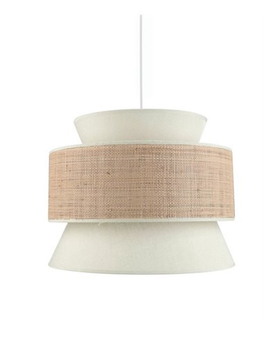 Salomon ceiling pendant light - IDP Lampshades - Natural design, linen and raffia lampshade