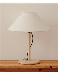 Clasica table lamp - Luxcambra - Parchment lampshade and wooden base