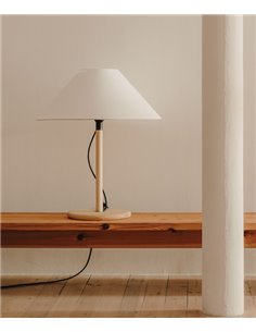 Clasica table lamp - Luxcambra - Parchment lampshade and wooden base