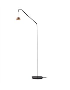 Absidiola floor lamp - Luxcambra - Arch lamp with alabaster or ceramic lampshade
