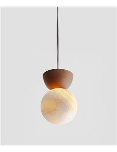 Abisal pendant light - Luxcambra - Spherical alabaster and ceramic lamp