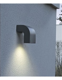 Klamp 1 wall light - Faro - Outdoor light IP44, grey finish