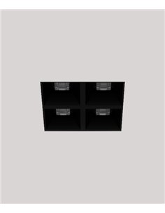 Dark recessed light - Onok - Black frameless design, 4 LED spots