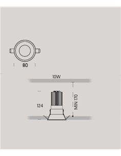 Kono 1 round ceiling spotlight - Onok - Downlight LED 10W, Ø 8 cm 2