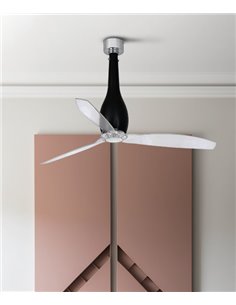 Ventilador sin luz disponible en 8 acabados con mando a distancia Ø 64 cm – Eterfan – Faro
