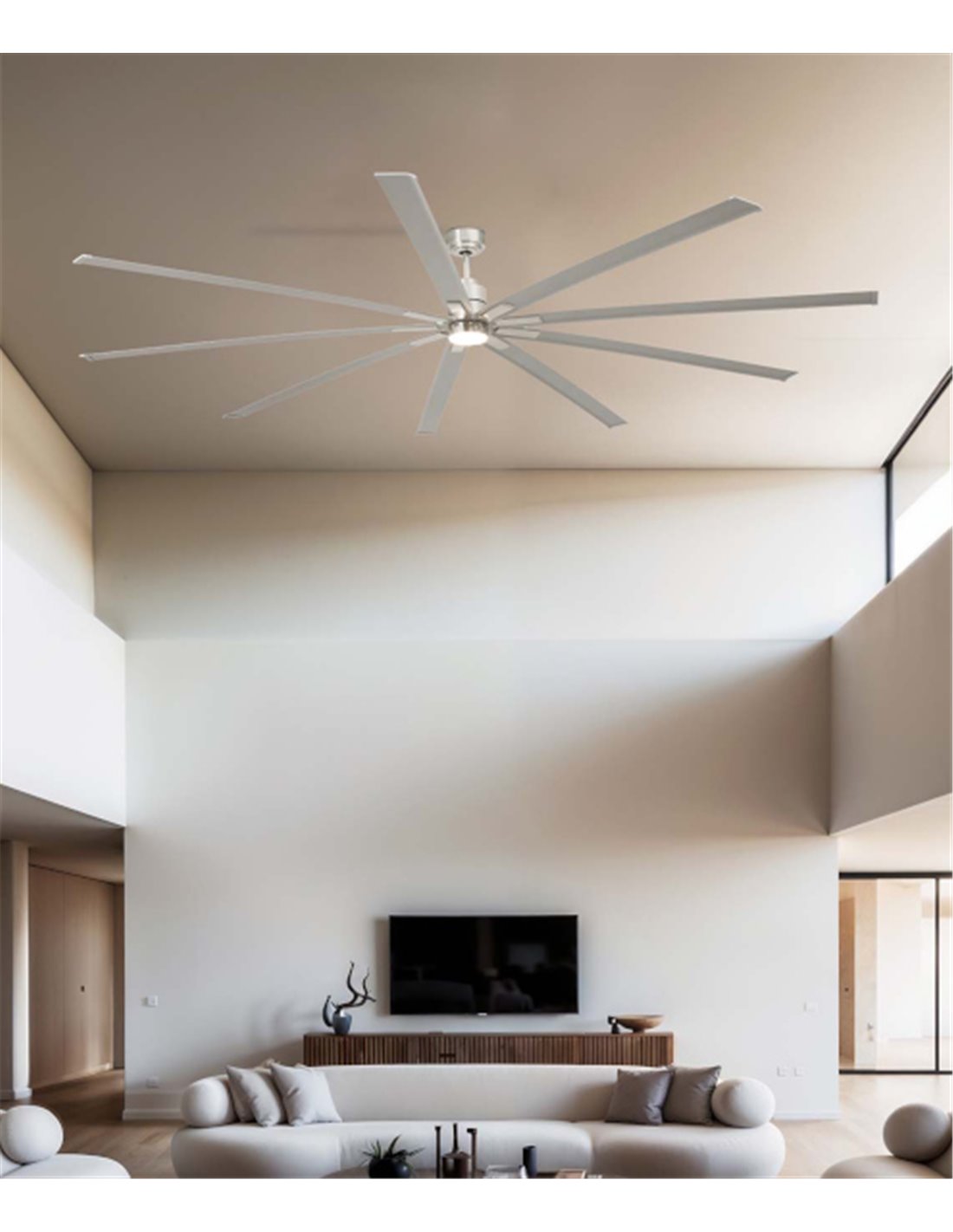 Ventilador de techo con luz LED y motor DC acabado Niquel Mate – Manhattan – Faro Ventilador de techo con luz LED y motor DC acabado Niquel Mate – Manhattan – Faro