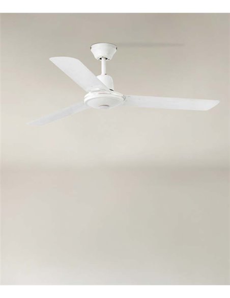 Ventilador de techo sin luz acabado blanco con 3 palas y velocidades Ø 120 cm – Eco Indus – Faro