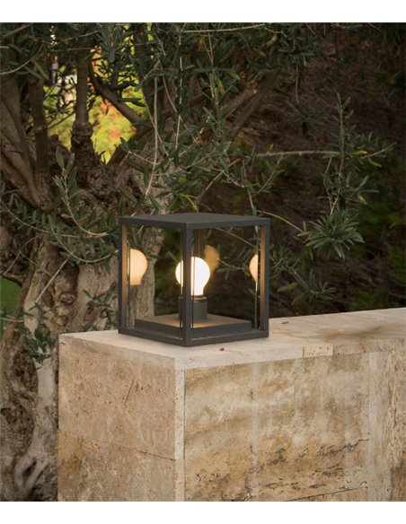Lámpara cuadrada sobremuro gris oscuro – Nala – Faro Lámpara cuadrada sobremuro gris oscuro – Nala – Faro