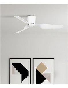 Ventilador de techo de 3 palas disponible con o sin luz y en 3 acabados – Pemba – Faro