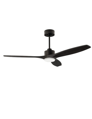 Stem Evo ceiling fan with light - FORLIGHT - Black DC fan, dimmable LED