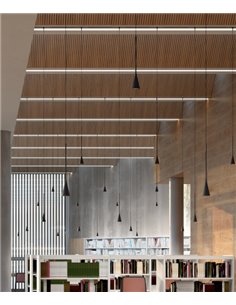 Skybell Plus recessed pendant light - Bover - Minimalist adjustable lamp in black ebony 2