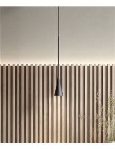 Skybell Plus recessed pendant light - Bover - Minimalist adjustable lamp in black ebony