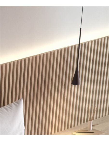Skybell Plus recessed pendant light - Bover - Minimalist adjustable lamp in black ebony