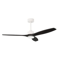 Stem Evo ceiling fan with light - FORLIGHT - Wooden fan with 3 black blades