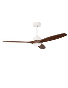 Stem Evo ceiling fan with light - FORLIGHT - Dark wood LED fan
