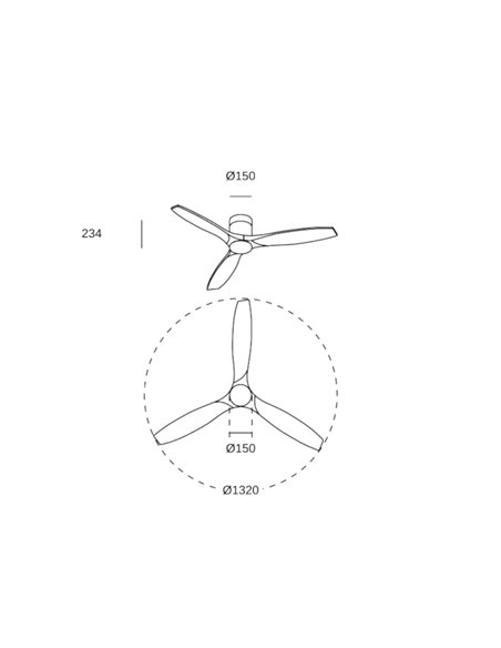 Stem Evo ceiling fan - FORLIGHT - White LED light fan