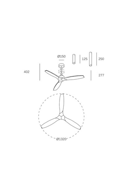 Stem Evo ceiling fan - FORLIGHT - LED light wood fan