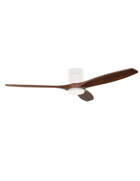 Stem Evo ceiling fan - FORLIGHT - Ceiling fan with light, dark wood blades