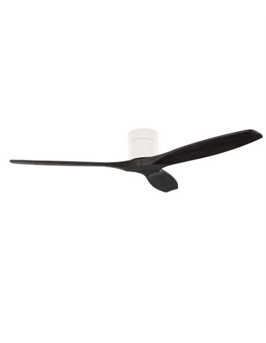 Stem Evo ceiling fan - FORLIGHT - Black DC fan, wooden blades