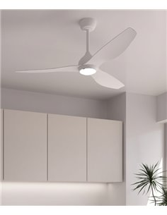 Pam ceiling fan with light - FORLIGHT - White fan, LED dimmable