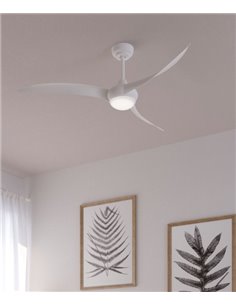 Helix ceiling fan with light - FORLIGHT - White LED fan with 2 heights