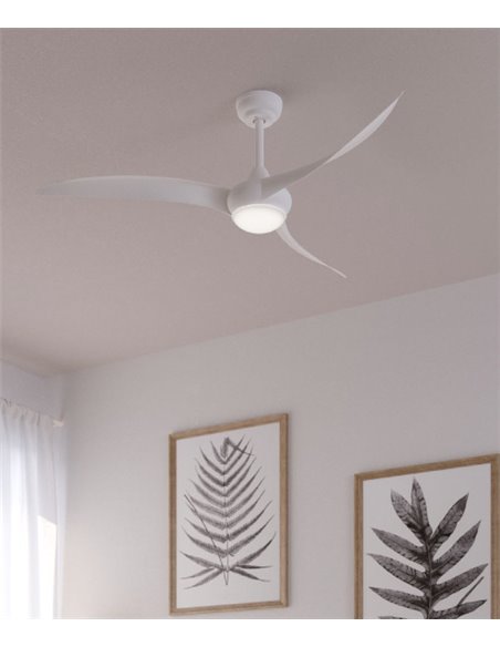 Helix ceiling fan with light - FORLIGHT - White LED fan with 2 heights