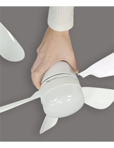 Nano ceiling fan with light - AJP - White LED fan, DC motor, 3 speeds