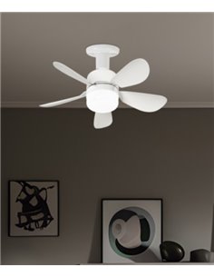 Nano ceiling fan with light - AJP - White LED fan, DC motor, 3 speeds