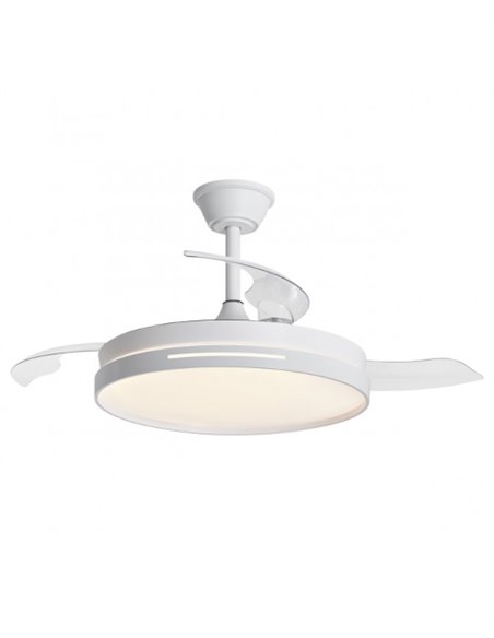 Togo ceiling fan with light - AJP - White LED fan with retractable blades