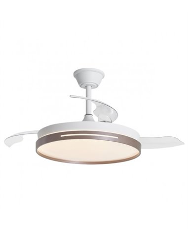 Togo ceiling fan with light - AJP - 3 retractable blades, LED dimmable